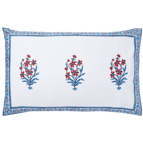 Anna-Nargis Reversible Pillow Case - Blue/Orange